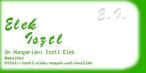 elek isztl business card
